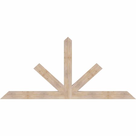 Ekena Millwork Saratoga Smooth Timber Gable Bracket, Douglas Fir, 96"W x 44"H x 3 1/2"D x 5 1/2"F, 11/12 Pitch GBW096X44X0406SAR00SDF